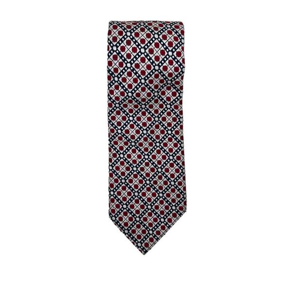 Vintage Oxford Neckwear Co FC Kipper Tie Geometric Design Red Black and White - Picture 3 of 3